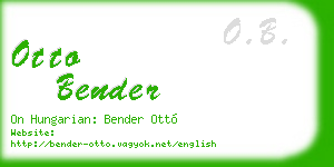 otto bender business card