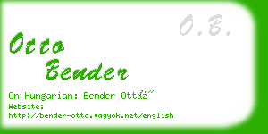 otto bender business card